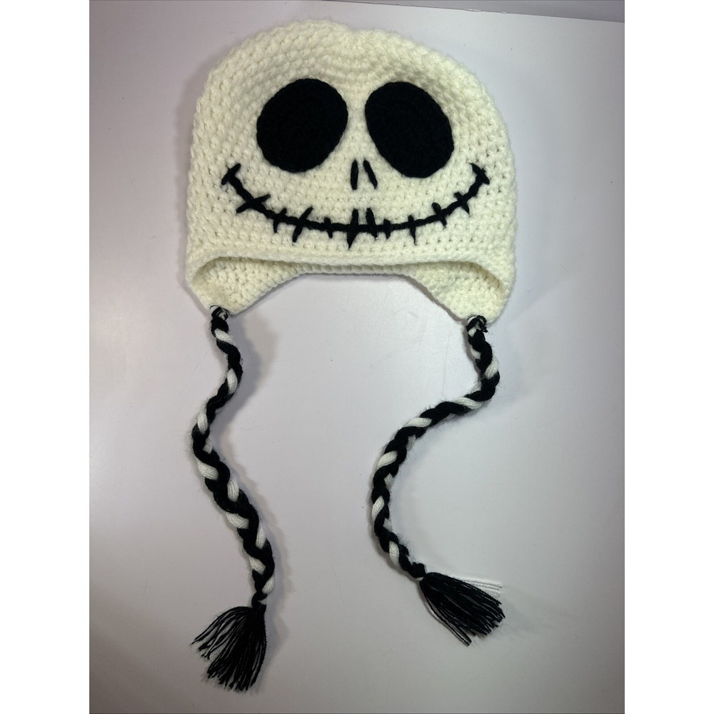 Nightmare Before‎ Christmas Beanie With Braids✨Black White✨Unisex
